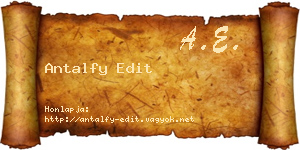 Antalfy Edit névjegykártya